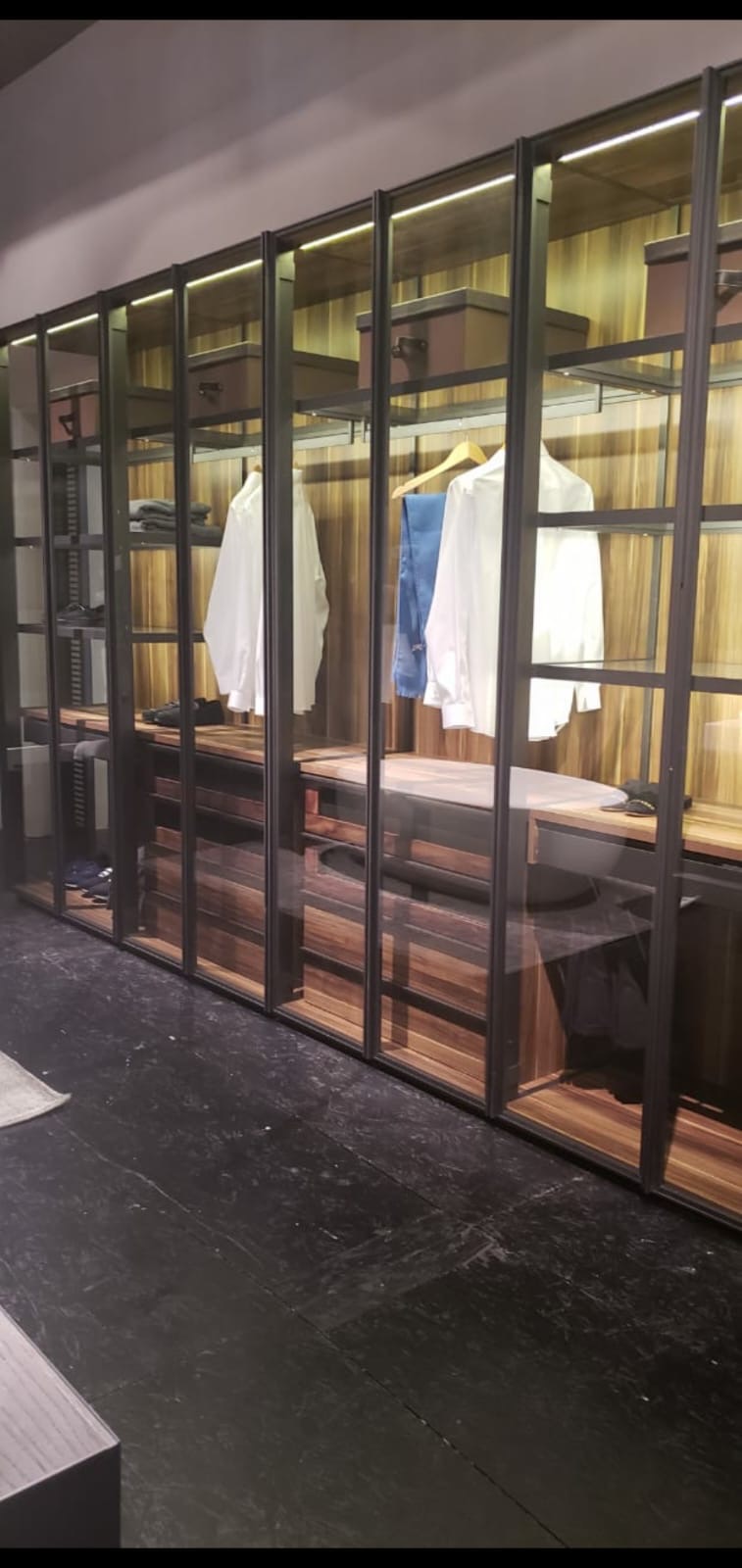 Vestidor con Vitrinas de Cristal