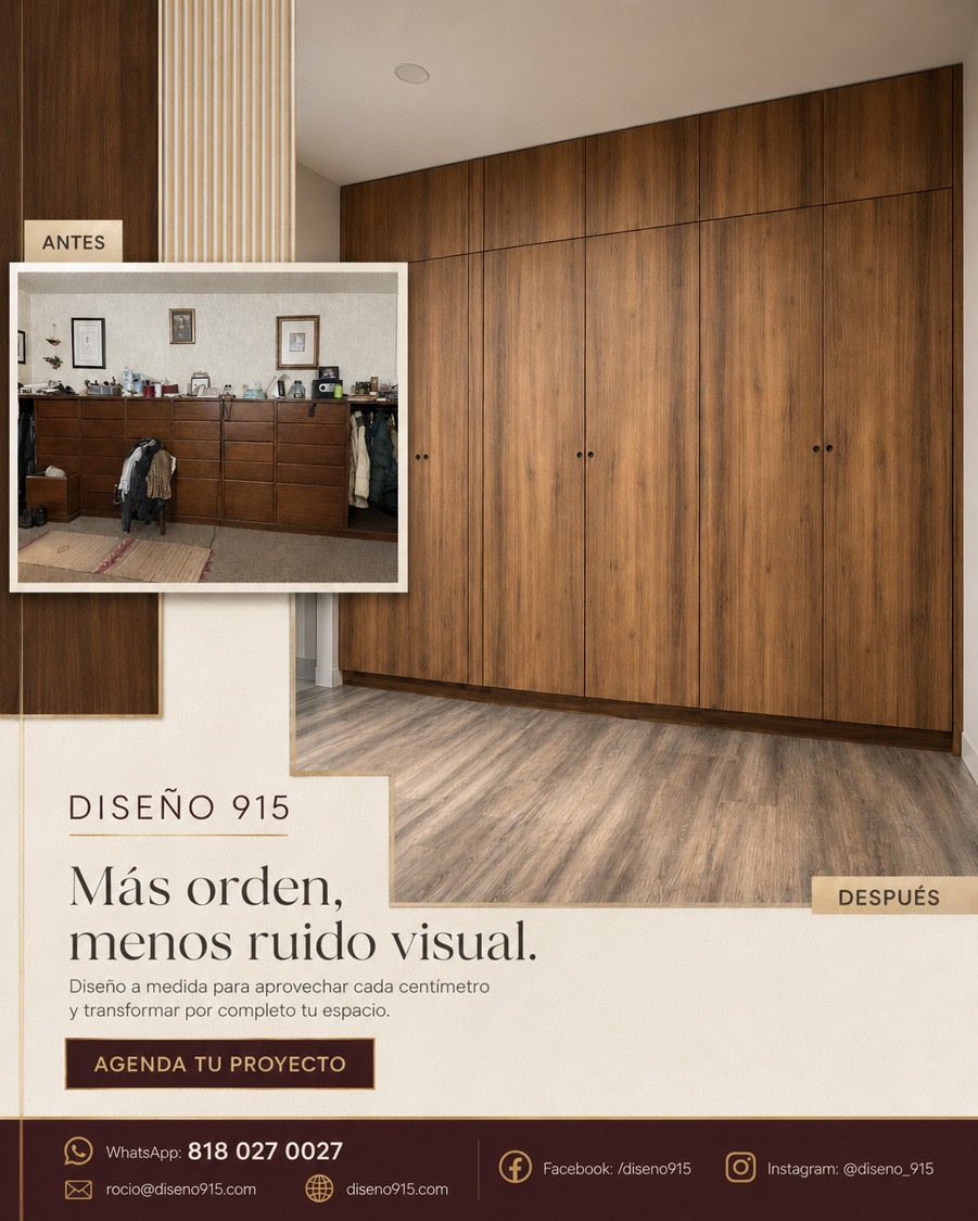 Clóset de Piso a Techo en Nogal — antes y después