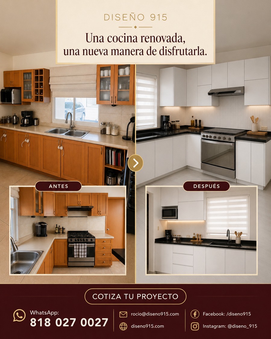 Cocina Renovada en Blanco — antes y después