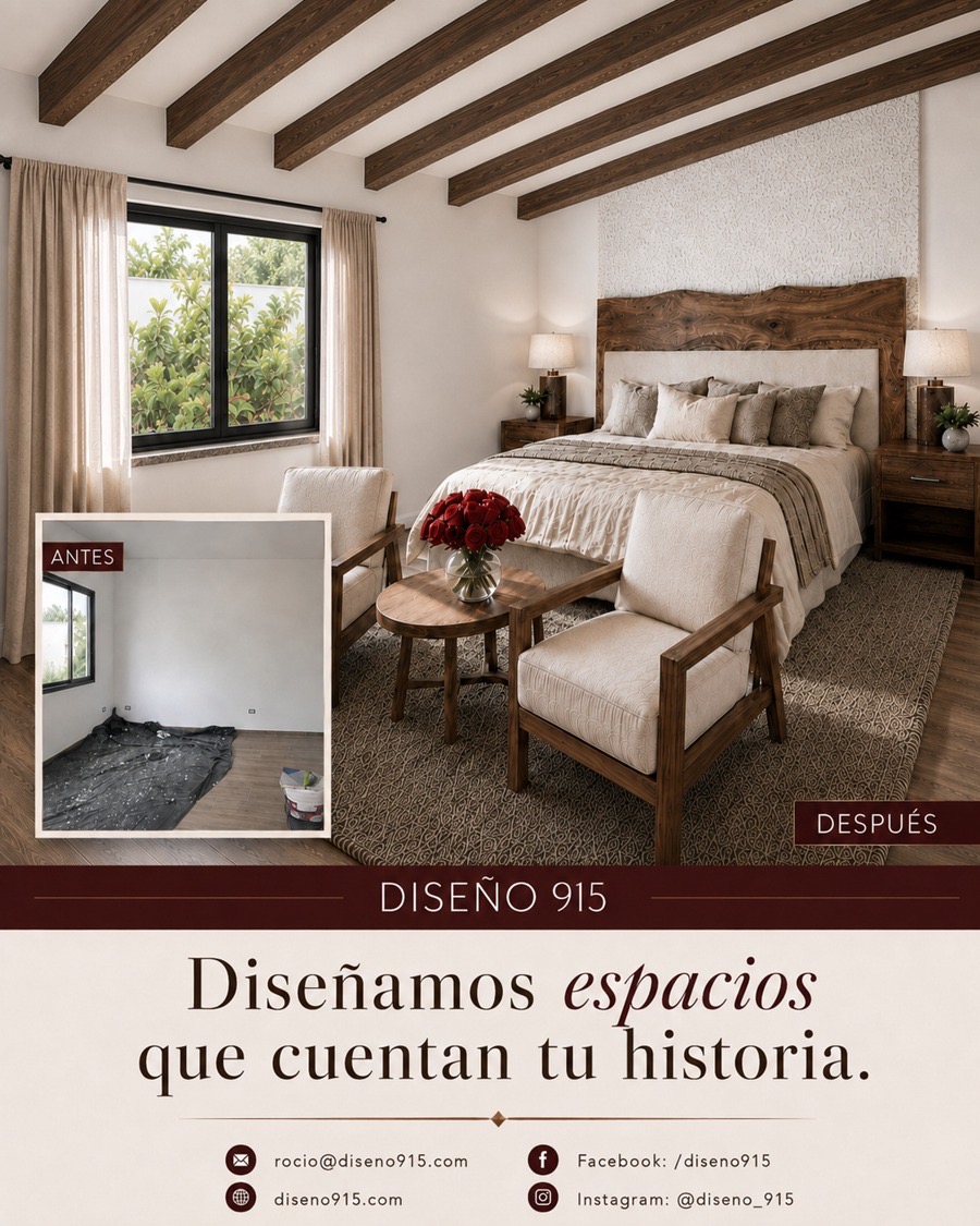 Interiorismo de Recámara — antes y después