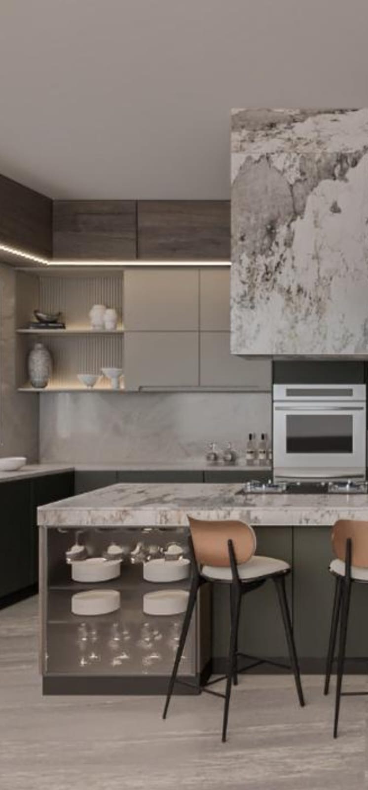 Detalle Cocina Verde Olivo