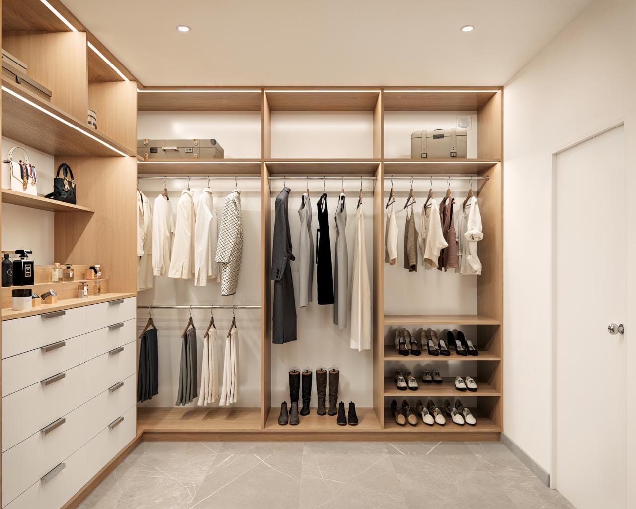 Vestidor con Cajonera y Tocador